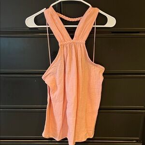 Heyson- NWT- Pink Crinkle Gauze Halter Tank Top